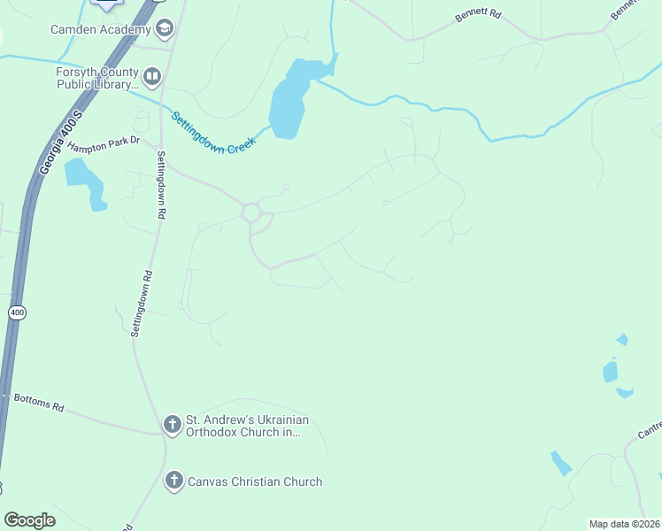 map of restaurants, bars, coffee shops, grocery stores, and more near 6345 East Hills Court in Cumming