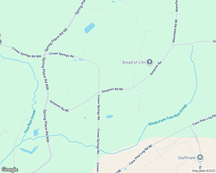 map of restaurants, bars, coffee shops, grocery stores, and more near 155 Simpson Road Northeast in White