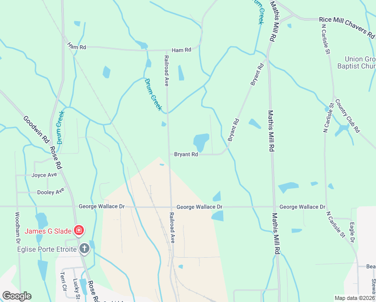 map of restaurants, bars, coffee shops, grocery stores, and more near 51 Bryant Road in Albertville