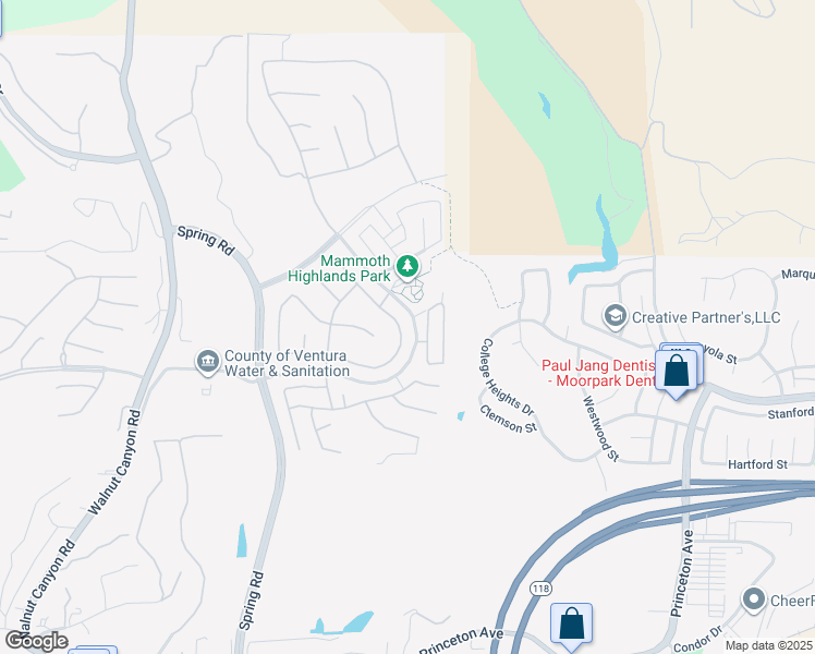 map of restaurants, bars, coffee shops, grocery stores, and more near 14030 Eaton Hollow Avenue in Moorpark