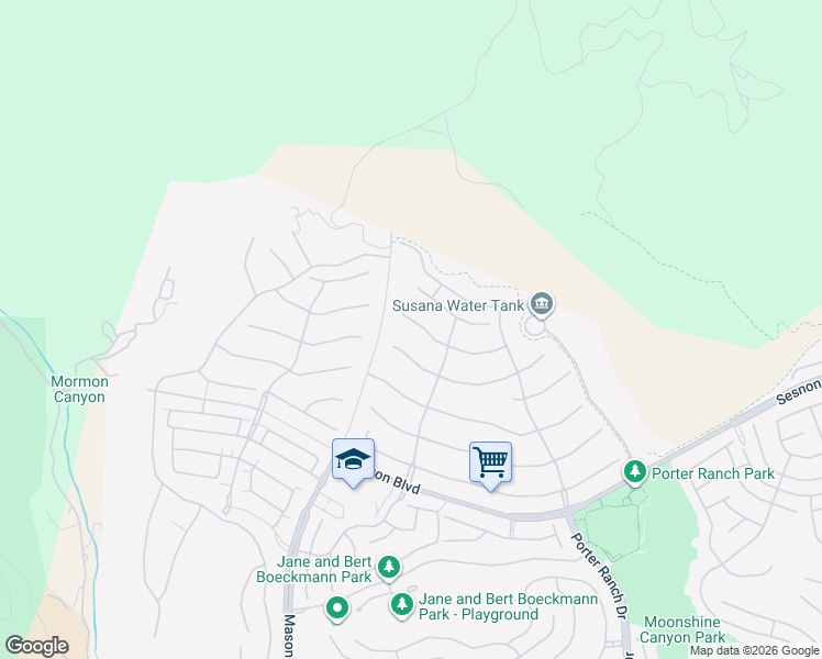 map of restaurants, bars, coffee shops, grocery stores, and more near 20435 Via Botticelli in Los Angeles