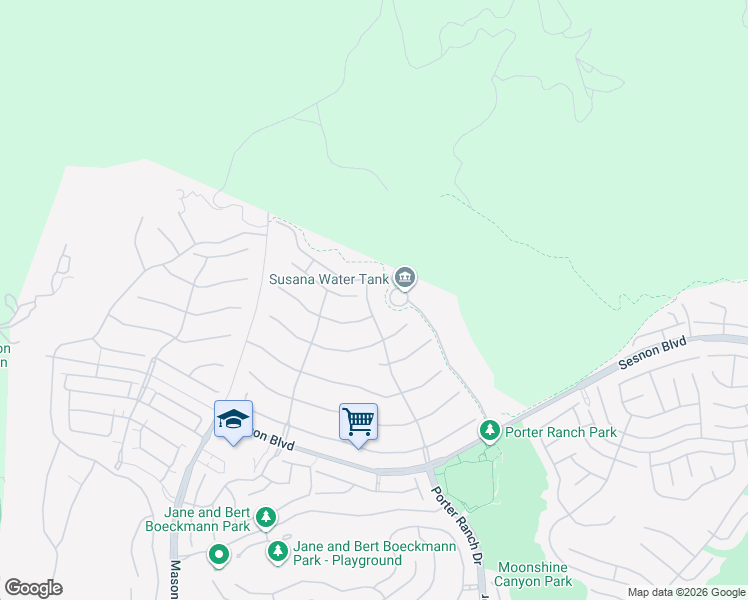 map of restaurants, bars, coffee shops, grocery stores, and more near 20270 West Vía Urbino in Los Angeles