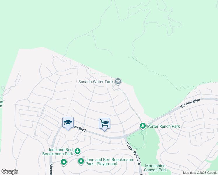 map of restaurants, bars, coffee shops, grocery stores, and more near 12826 North Vía Donatello in Los Angeles