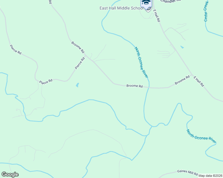 map of restaurants, bars, coffee shops, grocery stores, and more near 3194 Broome Road in Gainesville