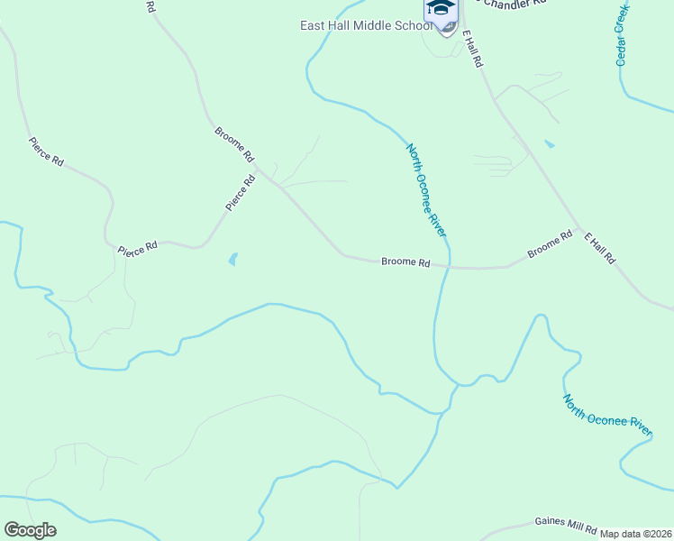 map of restaurants, bars, coffee shops, grocery stores, and more near 3194 Broome Road in Gainesville