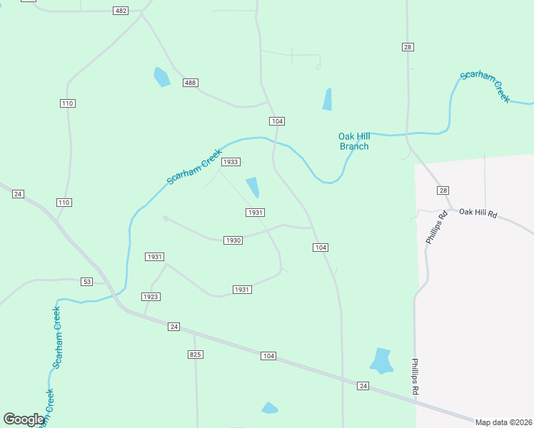 map of restaurants, bars, coffee shops, grocery stores, and more near 215 Road 1931 in Crossville