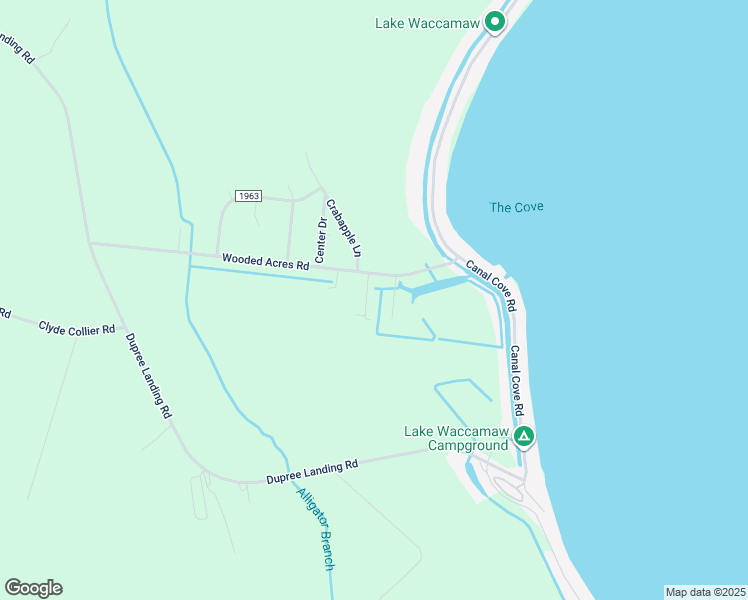 map of restaurants, bars, coffee shops, grocery stores, and more near 103 Oak Road in Lake Waccamaw