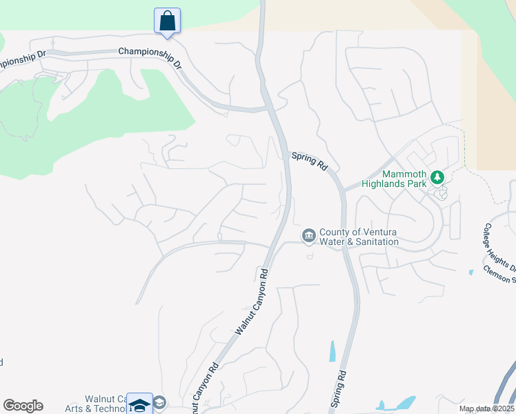 map of restaurants, bars, coffee shops, grocery stores, and more near 13230 Red Bird Court in Moorpark