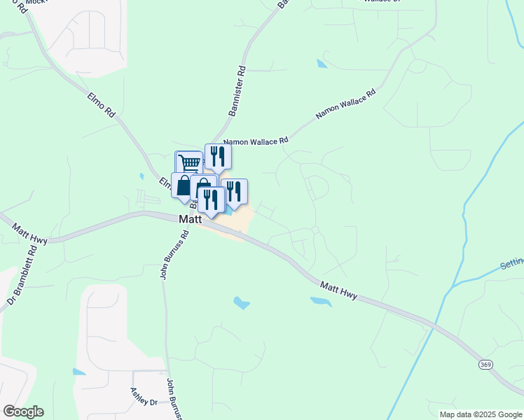 map of restaurants, bars, coffee shops, grocery stores, and more near 5790 Thornton Drive in Cumming