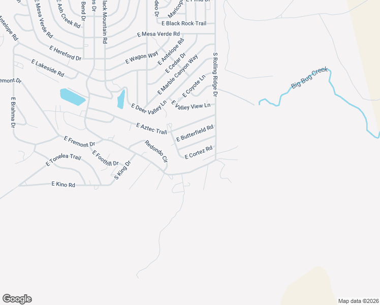 map of restaurants, bars, coffee shops, grocery stores, and more near 20848 East Cortez Road in Mayer