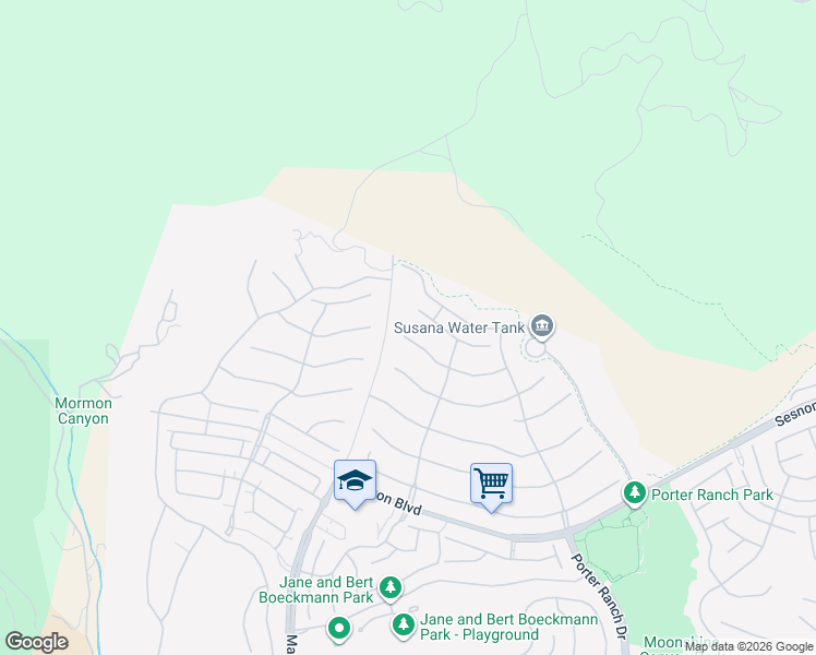 map of restaurants, bars, coffee shops, grocery stores, and more near 20435 Via Botticelli in Los Angeles