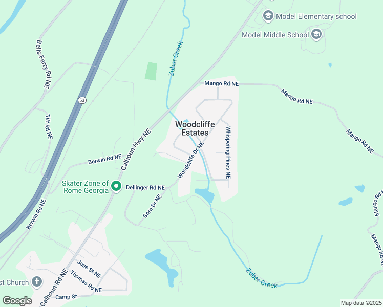 map of restaurants, bars, coffee shops, grocery stores, and more near 0 Meadow Lake Circle Northeast in Rome