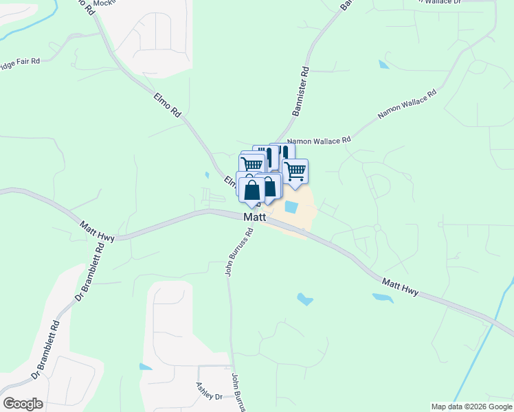 map of restaurants, bars, coffee shops, grocery stores, and more near 5509 Bannister Road in Cumming
