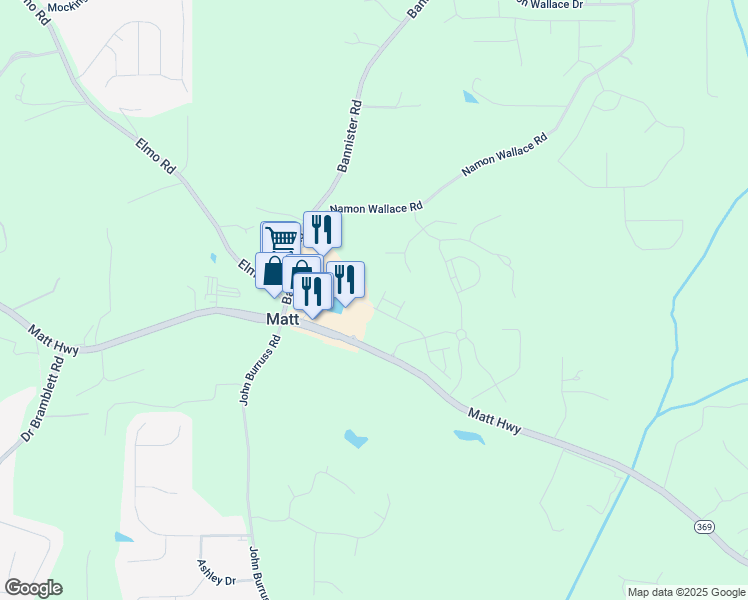 map of restaurants, bars, coffee shops, grocery stores, and more near 6125 Langdon Way in Cumming