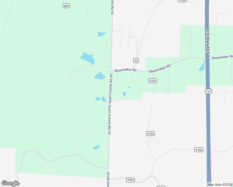 map of restaurants, bars, coffee shops, grocery stores, and more near 932 Grant County Road 43 in Sheridan