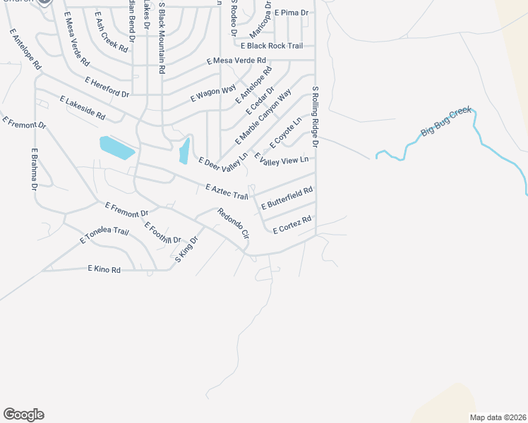 map of restaurants, bars, coffee shops, grocery stores, and more near 20801 East Aztec Trail in Mayer