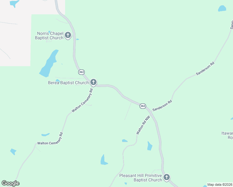 map of restaurants, bars, coffee shops, grocery stores, and more near 3691 Mississippi 363 in Mantachie