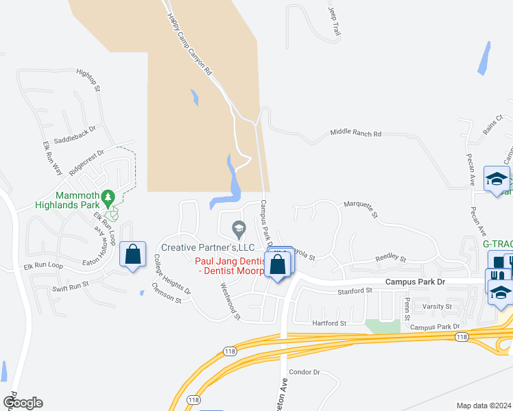 map of restaurants, bars, coffee shops, grocery stores, and more near 14470 Cambridge Street in Moorpark