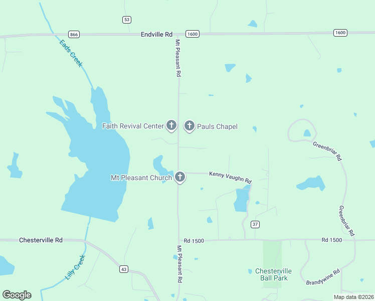 map of restaurants, bars, coffee shops, grocery stores, and more near 142-152 County Road 41 in Pontotoc