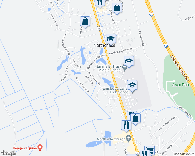 map of restaurants, bars, coffee shops, grocery stores, and more near 4303 Watson Drive in Wilmington