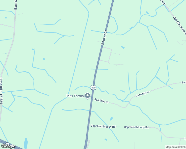 map of restaurants, bars, coffee shops, grocery stores, and more near 1430 U.S. 501 in Latta