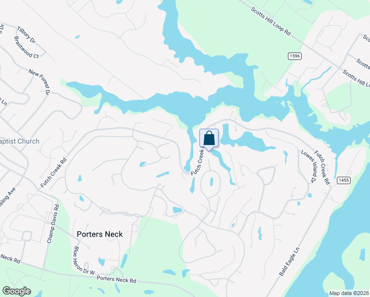 map of restaurants, bars, coffee shops, grocery stores, and more near 1125 Futch Creek Road in Wilmington