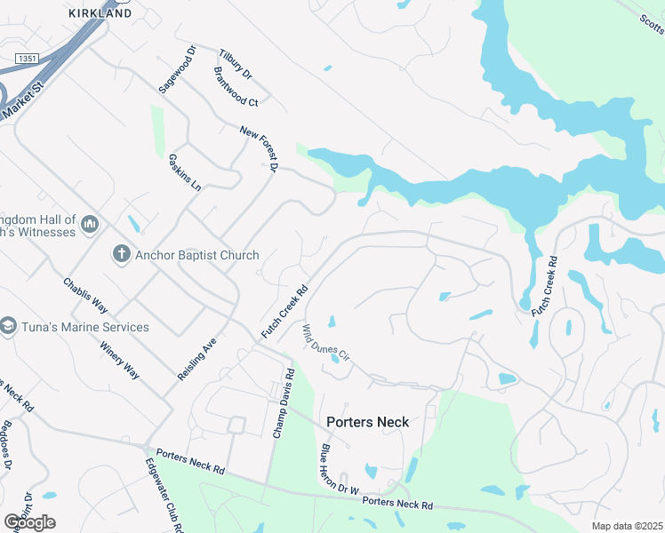 map of restaurants, bars, coffee shops, grocery stores, and more near 929 Wild Dunes Circle in Wilmington