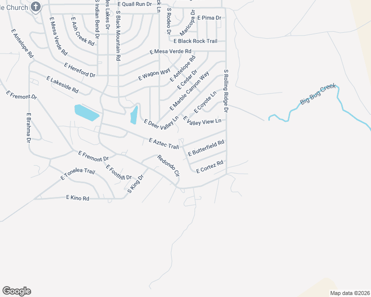 map of restaurants, bars, coffee shops, grocery stores, and more near 20801 East Aztec Trail in Mayer
