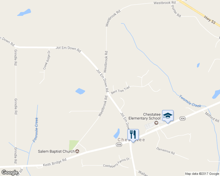 map of restaurants, bars, coffee shops, grocery stores, and more near 7535 Beechwood Lane in Gainesville