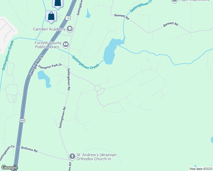 map of restaurants, bars, coffee shops, grocery stores, and more near 6245 Hampton Golf Club Drive in Cumming