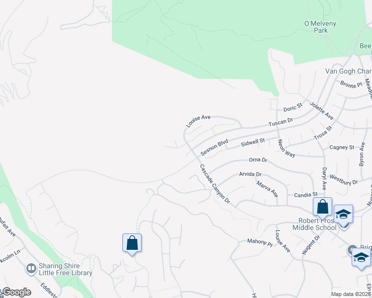 map of restaurants, bars, coffee shops, grocery stores, and more near 17907 Tuscan Court in Los Angeles