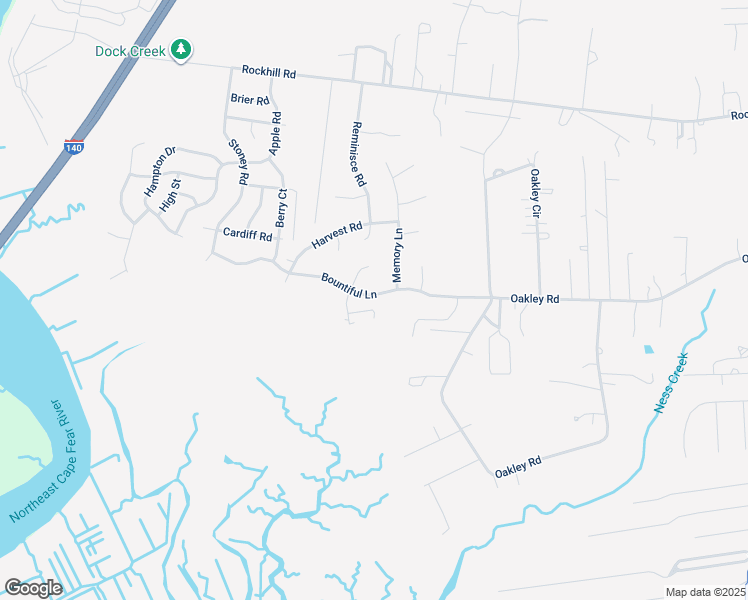 map of restaurants, bars, coffee shops, grocery stores, and more near 407 Bountiful Lane in Castle Hayne