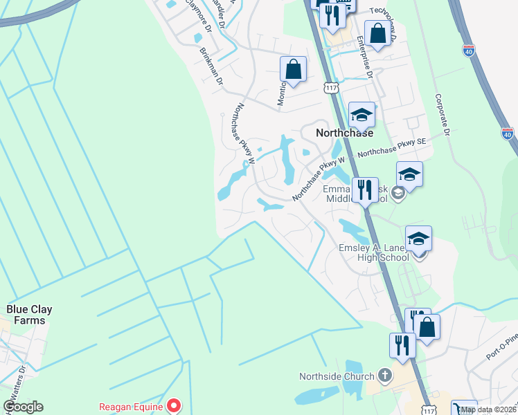 map of restaurants, bars, coffee shops, grocery stores, and more near 2800 John Yeamen Road in Wilmington