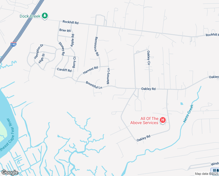 map of restaurants, bars, coffee shops, grocery stores, and more near 413 Bountiful Lane in Castle Hayne