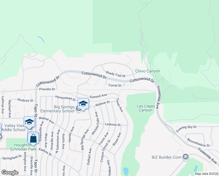 map of restaurants, bars, coffee shops, grocery stores, and more near 4869 Summit Avenue in Simi Valley