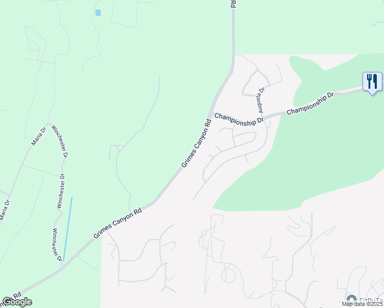 map of restaurants, bars, coffee shops, grocery stores, and more near Grimes Canyon Road in Moorpark