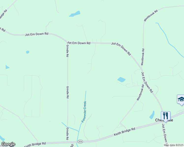 map of restaurants, bars, coffee shops, grocery stores, and more near 7155 Creek Ridge Drive in Gainesville