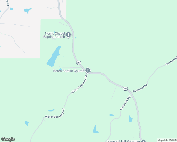 map of restaurants, bars, coffee shops, grocery stores, and more near 3691 Highway 363 in Mantachie