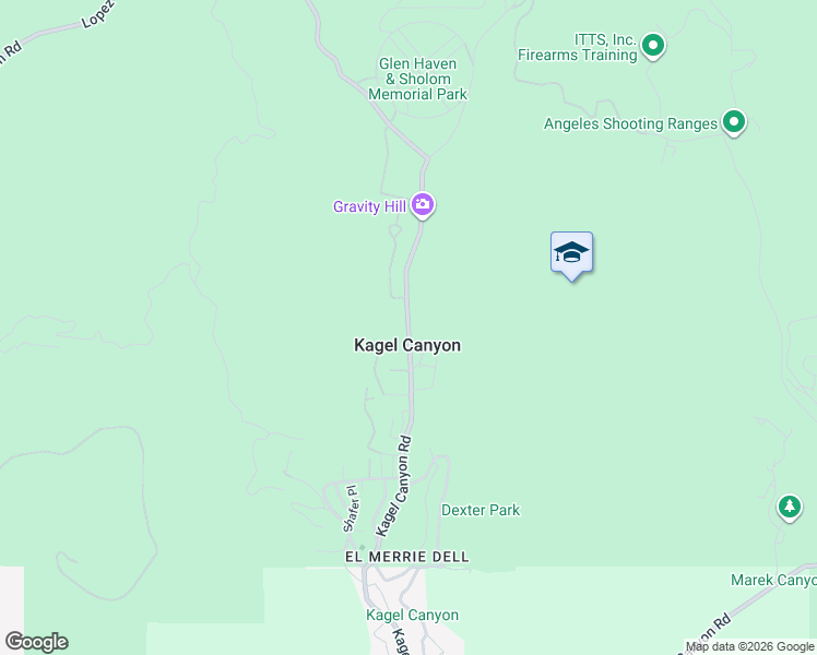 map of restaurants, bars, coffee shops, grocery stores, and more near Kagel Canyon Road in Los Angeles County