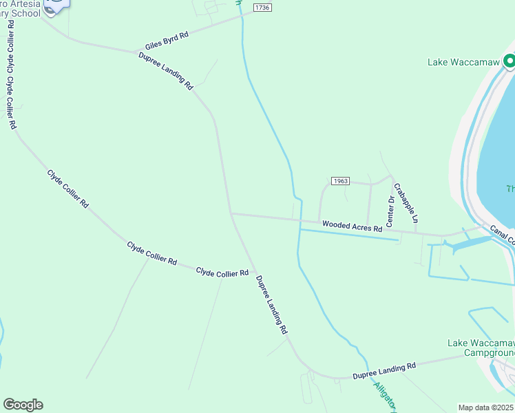 map of restaurants, bars, coffee shops, grocery stores, and more near 155 Wooded Acres Road in Lake Waccamaw