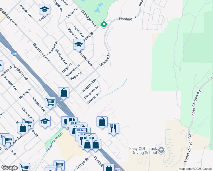 map of restaurants, bars, coffee shops, grocery stores, and more near 12743 Fenton Avenue in Los Angeles