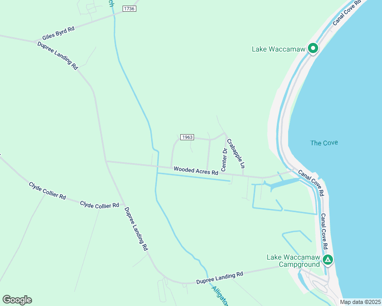 map of restaurants, bars, coffee shops, grocery stores, and more near 81 Green Place Road in Lake Waccamaw