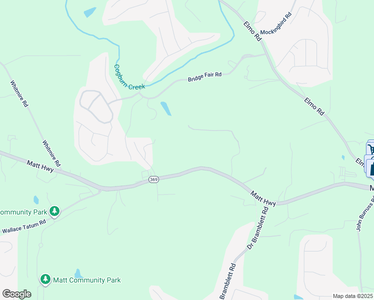 map of restaurants, bars, coffee shops, grocery stores, and more near 6110 Matt Highway in Cumming