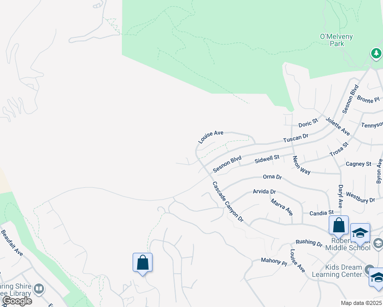 map of restaurants, bars, coffee shops, grocery stores, and more near 13002 Louise Avenue in Los Angeles