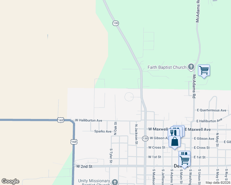 map of restaurants, bars, coffee shops, grocery stores, and more near 700 Radar Lane in DeWitt