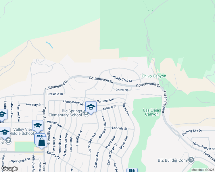 map of restaurants, bars, coffee shops, grocery stores, and more near 3762 Prairie Ridge Court in Simi Valley