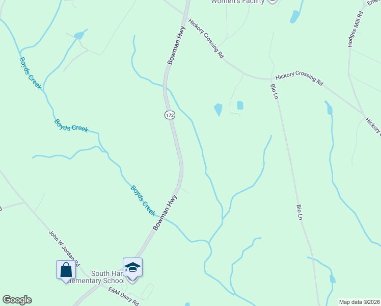 map of restaurants, bars, coffee shops, grocery stores, and more near 3729 Bowman Highway in Hartwell