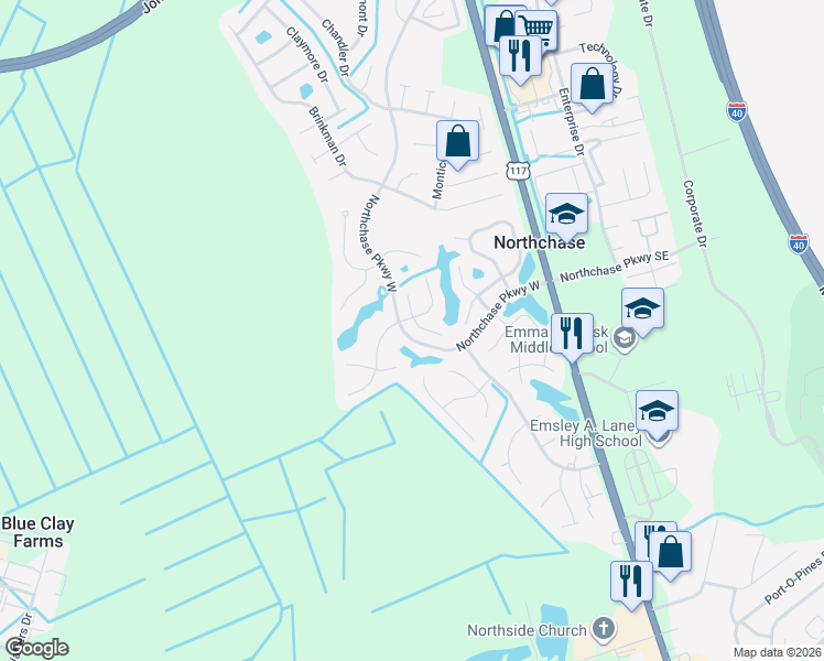map of restaurants, bars, coffee shops, grocery stores, and more near 4328-5710 Lakemoor Drive in Wilmington