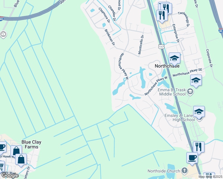 map of restaurants, bars, coffee shops, grocery stores, and more near 4200 Province Drive in Wilmington