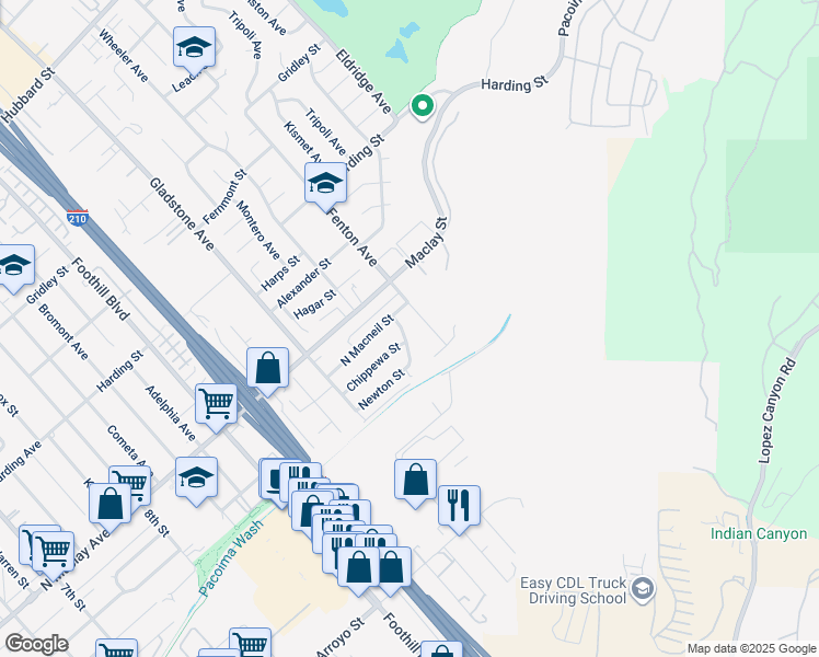 map of restaurants, bars, coffee shops, grocery stores, and more near 12736 Azores Avenue in Los Angeles